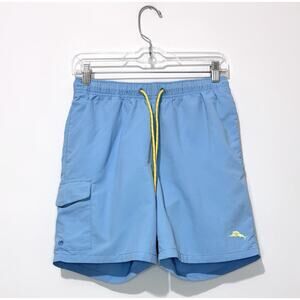 Tommy Bahama Naples Coast Mens Swim Trunks S Blue Lined Drawstring Pockets Logo
